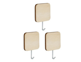 Крючки металлические+дерево набор 3шт. на самоклеящейся основе Древесные Рыжий кот 105881