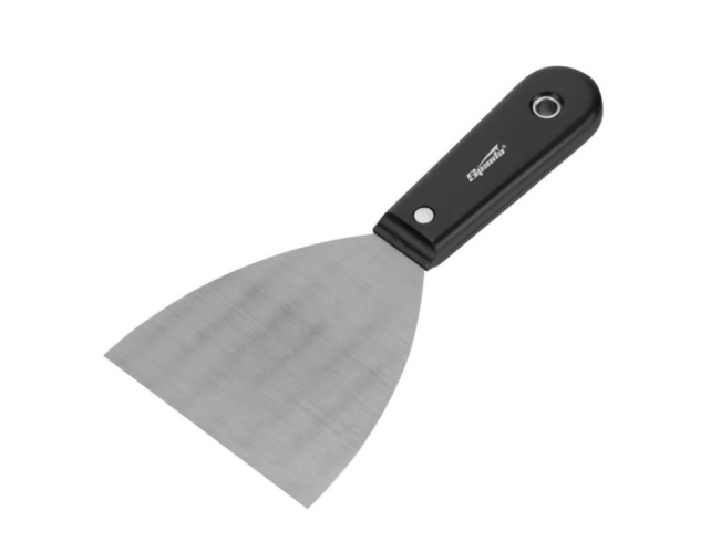 Шпатель стальной 100мм пластиковая ручка, полированный Sparta 852425