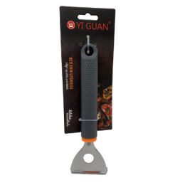 Овощечистка из нержавеющей стали горизонтальная, прорезиненная ручка, 19,5х6см Радужный Дом РД72776