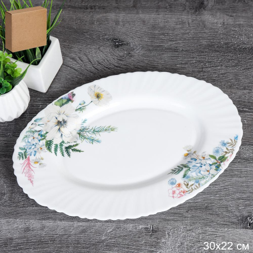 Блюдо стеклокерамическое овальное 300мм Лесная композиция LHYP-120XN (7327)/750556