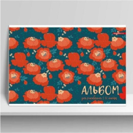 Альбом для рисования 32 листа Коты в цветах, на скобе 13516