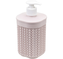 Дозатор (диспенсер) для жидкого мыла пластиковый 0,5л Вязание, чайная роза Idea М2239