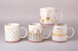 Кружка фарфоровая 350мл Coffe, 4 дизайна в ассортименте Коралл 8113