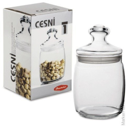 Банка стеклянная со стеклянной крышкой Cesni 0,94л, в п/у Pasabahce Бор 97560