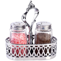 Набор для специй стекло + нержавеющая сталь 2 предмета на подставке, в п/у Mayer & Boch 40487