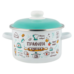 Кастрюля эмалированная Правила кухни 4,0л цилиндрическая с металл. крышкой Appetite 6RD201M