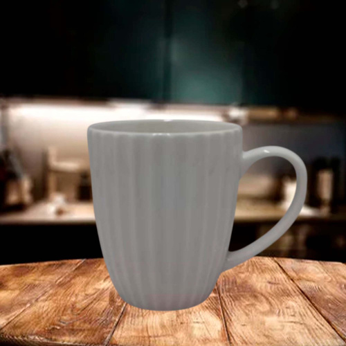 Кружка керамическая 400мл Вертикаль, белый Радужный Дом РД22604