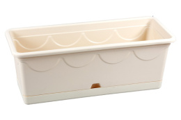 Ящик для цветов балконный (кашпо) пластиковый  46х19х17см Верона с поддоном 9,5л песочный Ар-Пласт 07032