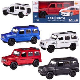 Машина инерционная металлическая Внедорожник 1:36, 12х5х5см, свет, звук, в ассортименте, в коробке Наша Игрушка C-00521/601724
