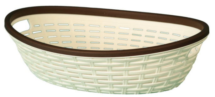 Сухарница пластиковая Плетенка 32х22х9cм слоновая кость Ар-Пласт 16010а