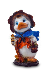 Фигурка садовая гипсовая Утенок в шляпе 19х38см ГусьДекорЛюкс 11С35