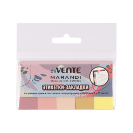 Этикет-закладки самоклеящиеся  5 цветов х  20 листов 45х20мм Devente Marandi полупрозрачный 2011205