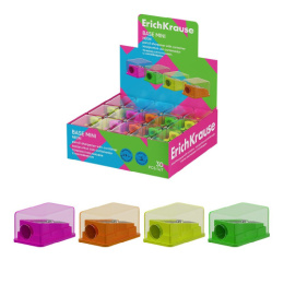 Точилка пластик с контейнером ErichKrause Base Mini Neon 60077