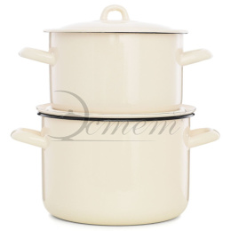 Эмаль набор посуды Эстет 2 предм. кастрюли цилиндрические с металл. крышками 2,9л, 4,3л Жемчужная Эстет ЭТ-72971