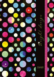 Ежедневник недатированный А5  80 листов Яркие горошины, резинка, стразы, матовая ламинация С3354-09
