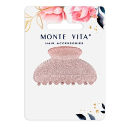Краб для волос Monte Vita с глиттером, розовый, 5,2см 457021