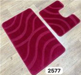 Комплект ковриков напольных для ванной и туалета на латекс. основе Maximus Классик 2пр. 60х100см/60х50см, Burgundy/вишневый Confetti  577