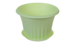 Кашпо пластиковое Кэрол с поддоном 0,75л d-14см h-10см мята Idea М3154