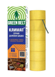 Шашка дымовая серная Климат 300г для обработки погребов, теплиц от плесени, грибков и насекомых вредителей Грин Бэлт 01-477
