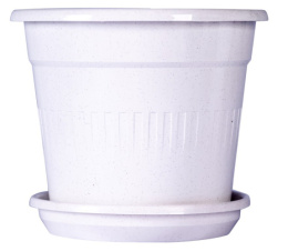 Кашпо пластиковое Гамма №4 с поддоном 5л 23,5х23,5х20,5см белый Ар-Пласт 07004