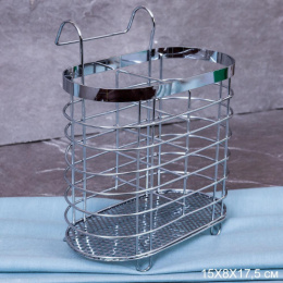 Подставка для столовых приборов металлическая овальная 15х8х17,5см L-234/718234