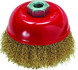 Крацовка для угловой шлифовальной машины  65мм, М14 (чашка) из латунированной витой проволоки Matrix 74603
