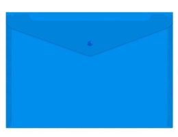 Папка с кнопкой А4 0.15 Brauberg Universal, прозрачная синяя 273071