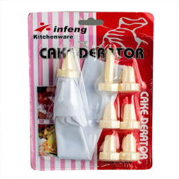 Шприц кондитерский мешок +  6 насадок CAU-A3/18506
