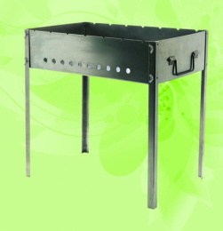 Мангал разборный из огнеупорной стали  50х35х50см с ручками, Профи МНГ-Р-500