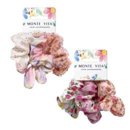 Резинки для волос Monte Vita набор   3шт. скранч 9см, ассорти 458827