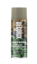 Эмаль аэрозольная 520мл хаки камуфляж матовая Decorix 0144-93 DX