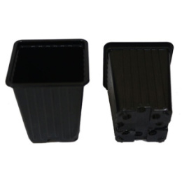 Горшок для рассады квадратный  7х7х8см, объем - 0,25л, формованный, черный Рассадный сервис КВ7М чер