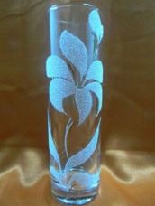 Ваза для цветов стеклянная цилиндр h-26см d-10см насыпь золото отжиг, в п/у Красота стекла 188/40