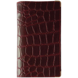 Визитница на 96 карт Croc 110х190мм, кожа тип 2, бордовый 182912