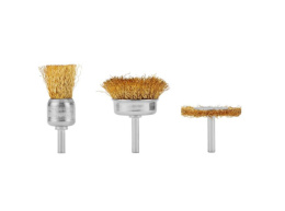 Крацовки для дрели набор 3шт. (плоская 50мм и чашки 25, 50мм), со шпильками Matrix 74486