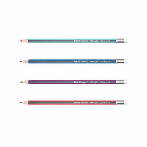 Карандаш чернографитный с ластиком ErichKrause Sonata, трехгранный 45617