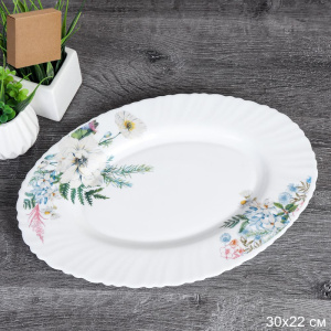 Блюдо стеклокерамическое овальное 300мм Лесная композиция LHYP-120XN (7327)/750556