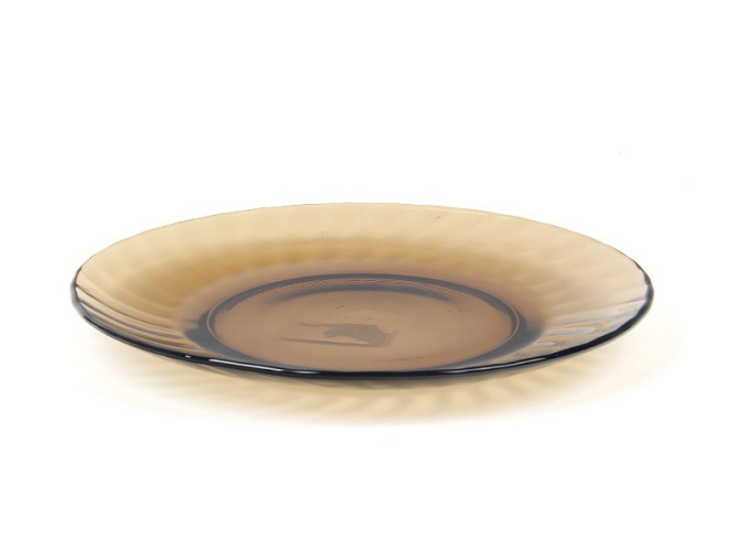 Тарелка стеклянная Elica мелкая 205мм дымка Ca del Vetro 62102