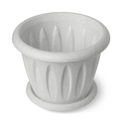 Горшок для цветов пластиковый Фелиция с поддоном  0,9л d-14см мраморный Martika С102М