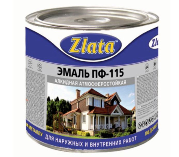 Эмаль ПФ-115 ГОСТ черная  0,8кг Zlata