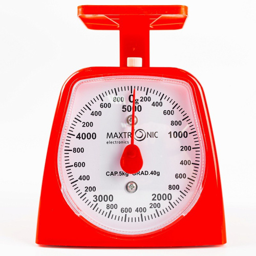 Весы кухонные механические до  5кг, красный Maxtronic MAX-1800