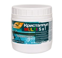 Биосостав Кристалпул Multi 5 в 1 таблетки (20г) для дезинфекции воды в плавательных бассейнах, 0,5кг Кристалпул 107662