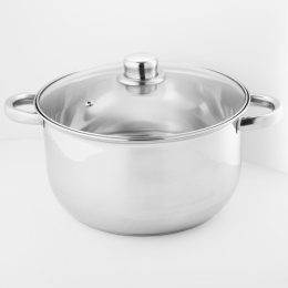 Кастрюля из нержавеющей стали  5,8л 240мм стеклянная крышка, Classic Webber BE-159/2