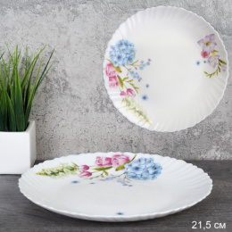 Тарелка стеклокерамическая мелкая 215мм Гортензия White Lily LHP-85 (7365)/740215