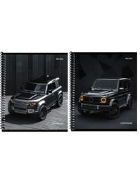 Тетрадь  48 листов Стильное черное авто-3, гребень 48-5586