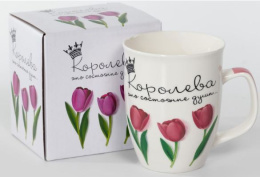 Кружка фарфоровая 350мл Я Королева, в п/у Olaff 135-08041