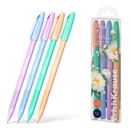 Ручка шариковая ErichKrause Ultra U-108 Stick Pastel Bloom Glide Technology, синяя, 1мм 61272