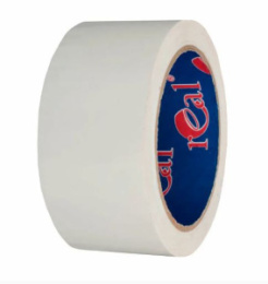 Скотч (клейкая лента) цветной 48мм х 66м х 43мкм белый, Реал new Real