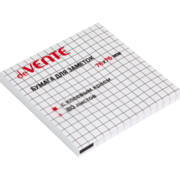 Блок самоклеящийся 76х76 белый в клетку 80 листов Devente 2010383