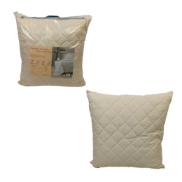 Подушка 70х70см Овечья шерсть (чехол п/э 70, стеганый с молнией, кант) в пакете ДомВелл 